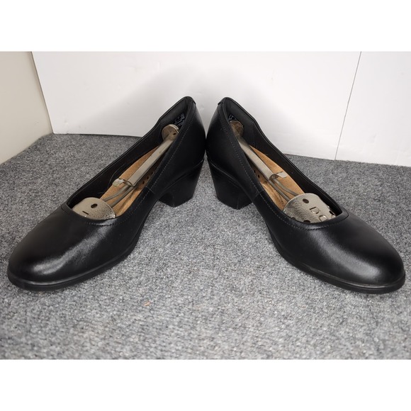 Clarks Collection Womens Choes Comfort Foam Black Leather Size 9.5 W Wide - Picture 5 of 11